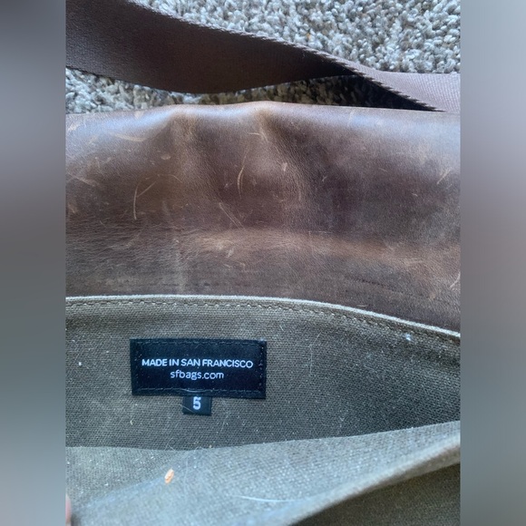 Waterfield Bags SfBags Messenger Bag Waxed Canvas Tin Cloth Leather Rare - Picture 6 of 8